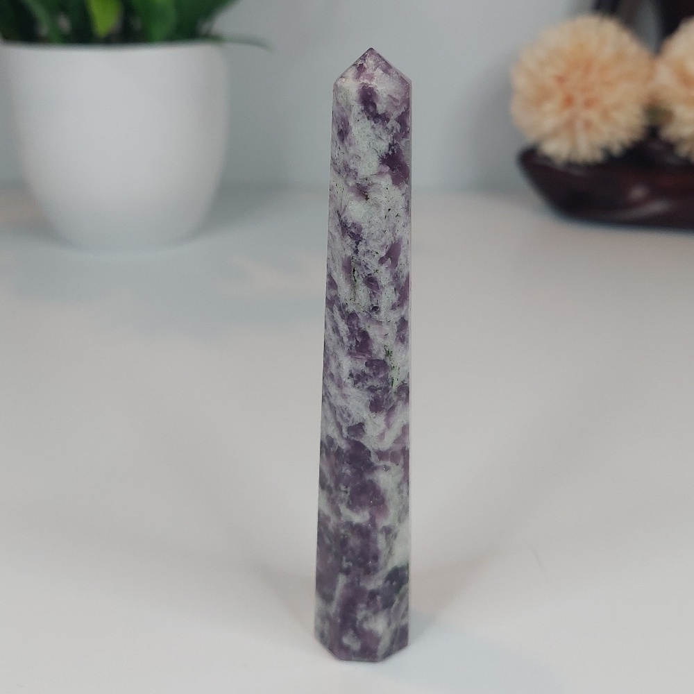 Lepidolite Tower | Calming, Emotional Balance & Peaceful Clarity